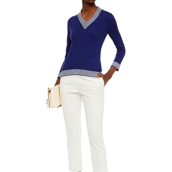 Piazza Sempione Striped cotton and Cashmere - Blend Sweater...